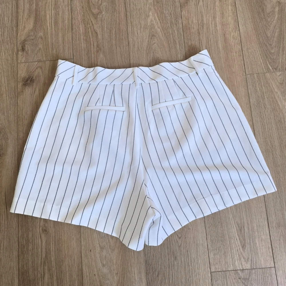 torrid White High-Waist Pinstripe Shorts